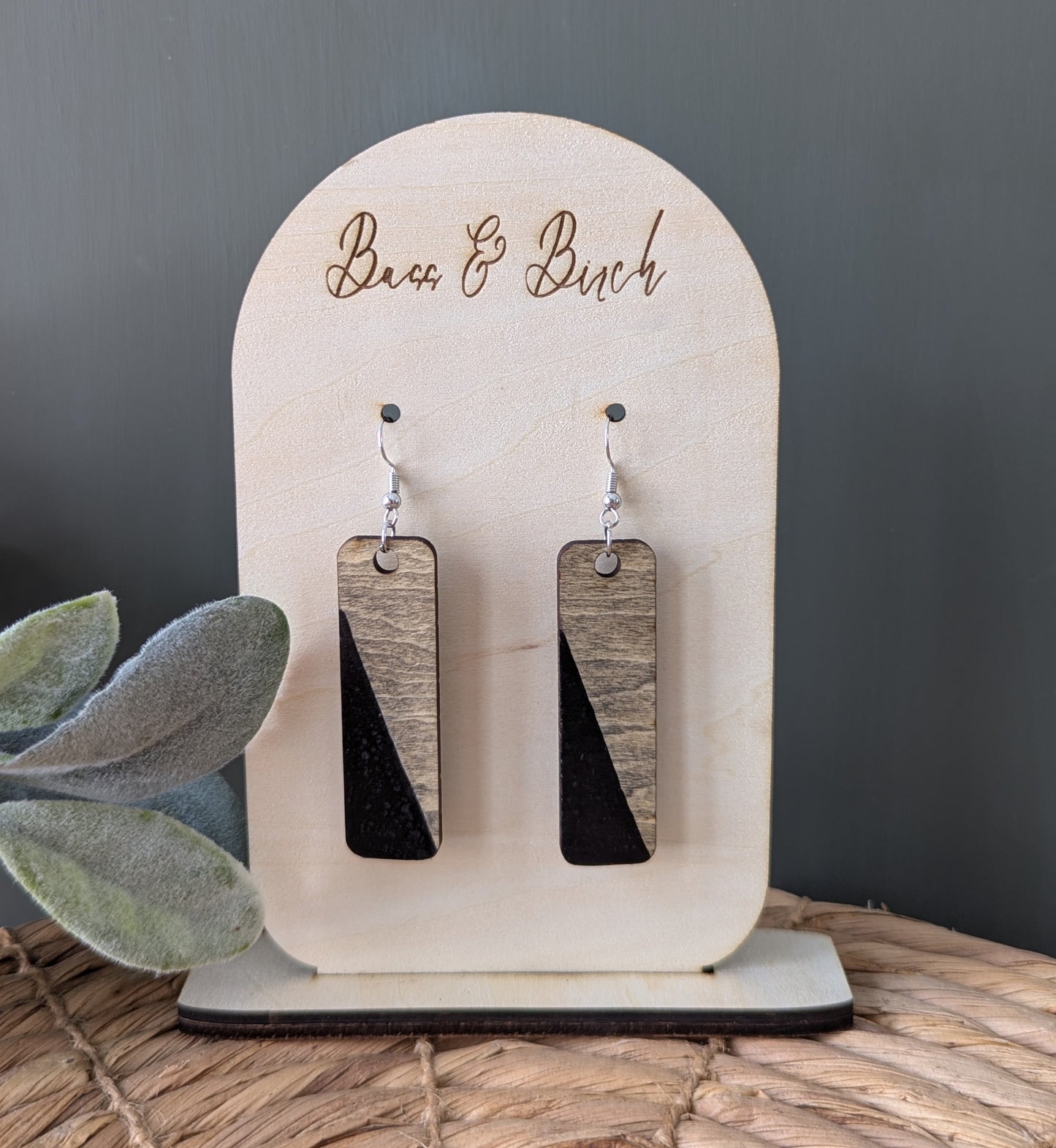 Minimalist Wooden Bar Earrings – Handcrafted, Lightweight & Modern