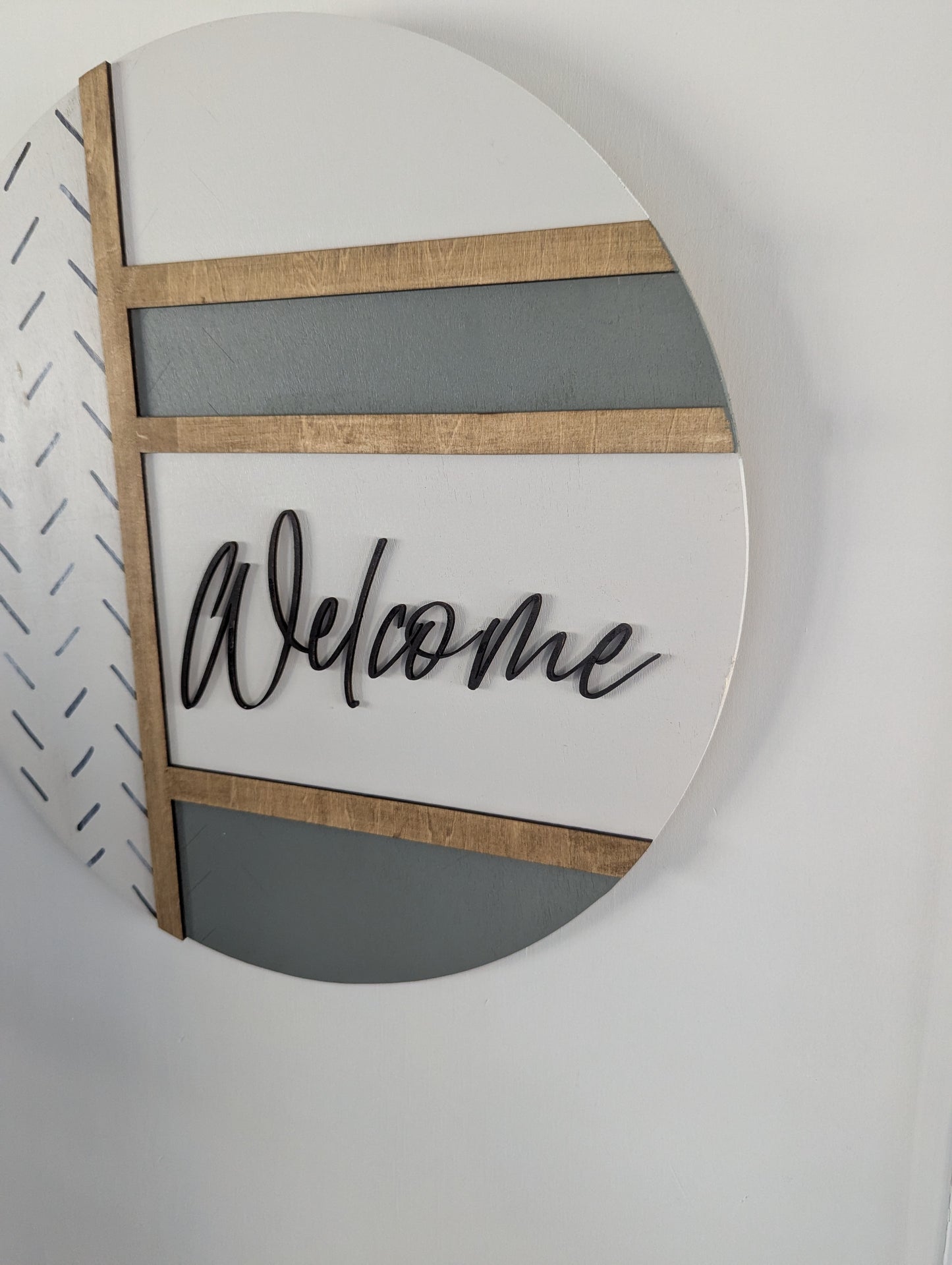 Modern Geometric Welcome Door Hanger – Handcrafted, Minimalist & Year-Round Décor