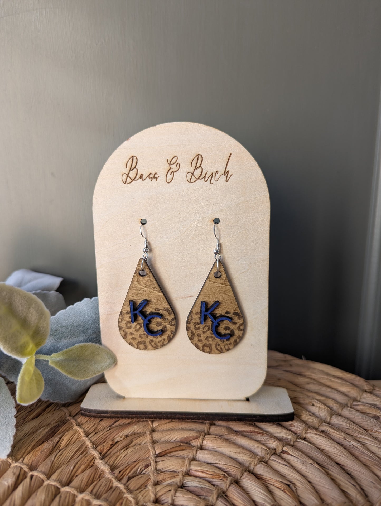 KC Leopard Teardrop Earrings – Royal Blue & Wild Style