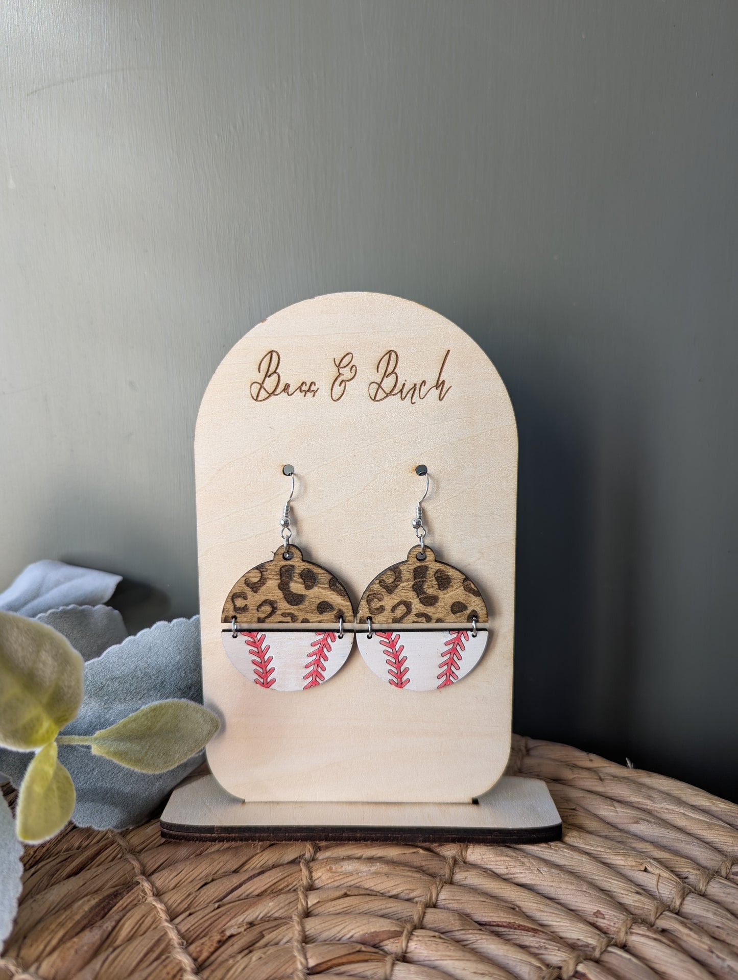 Leopard Print Baseball Earrings – Bold, Sporty & Totally You