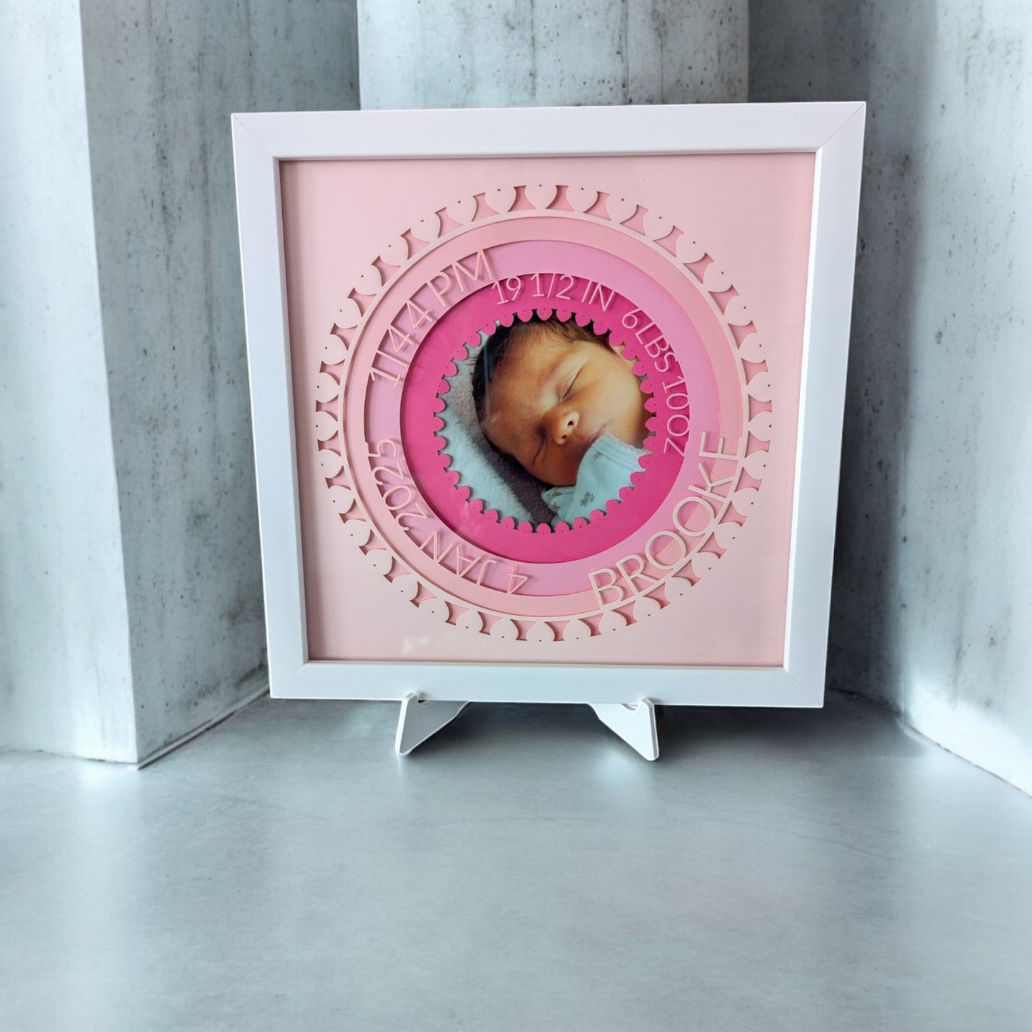 Personalized Baby Birth Announcement Shadow Box โ A Cherished Keepsake