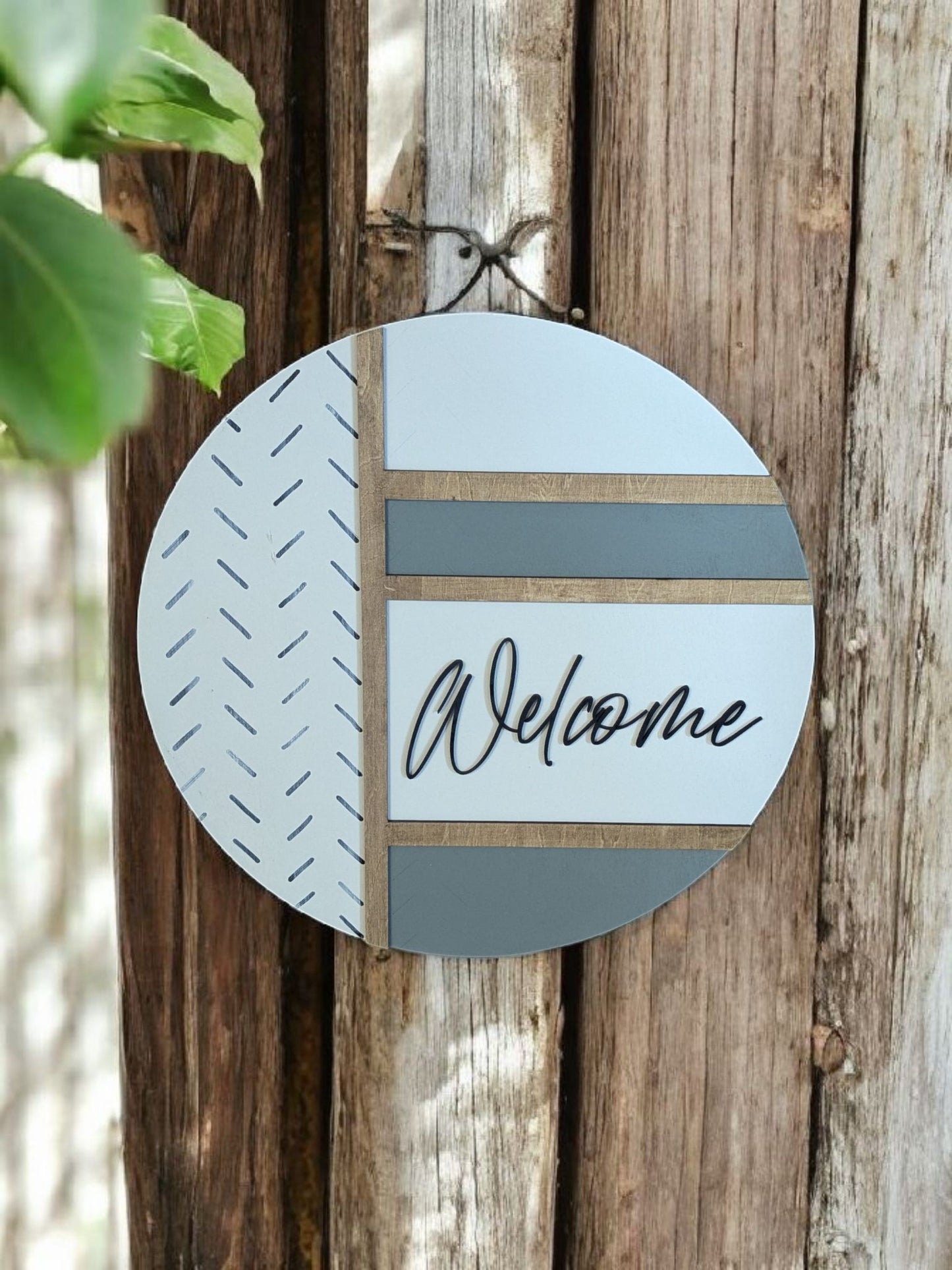 Modern Geometric Welcome Door Hanger – Handcrafted, Minimalist & Year-Round Décor