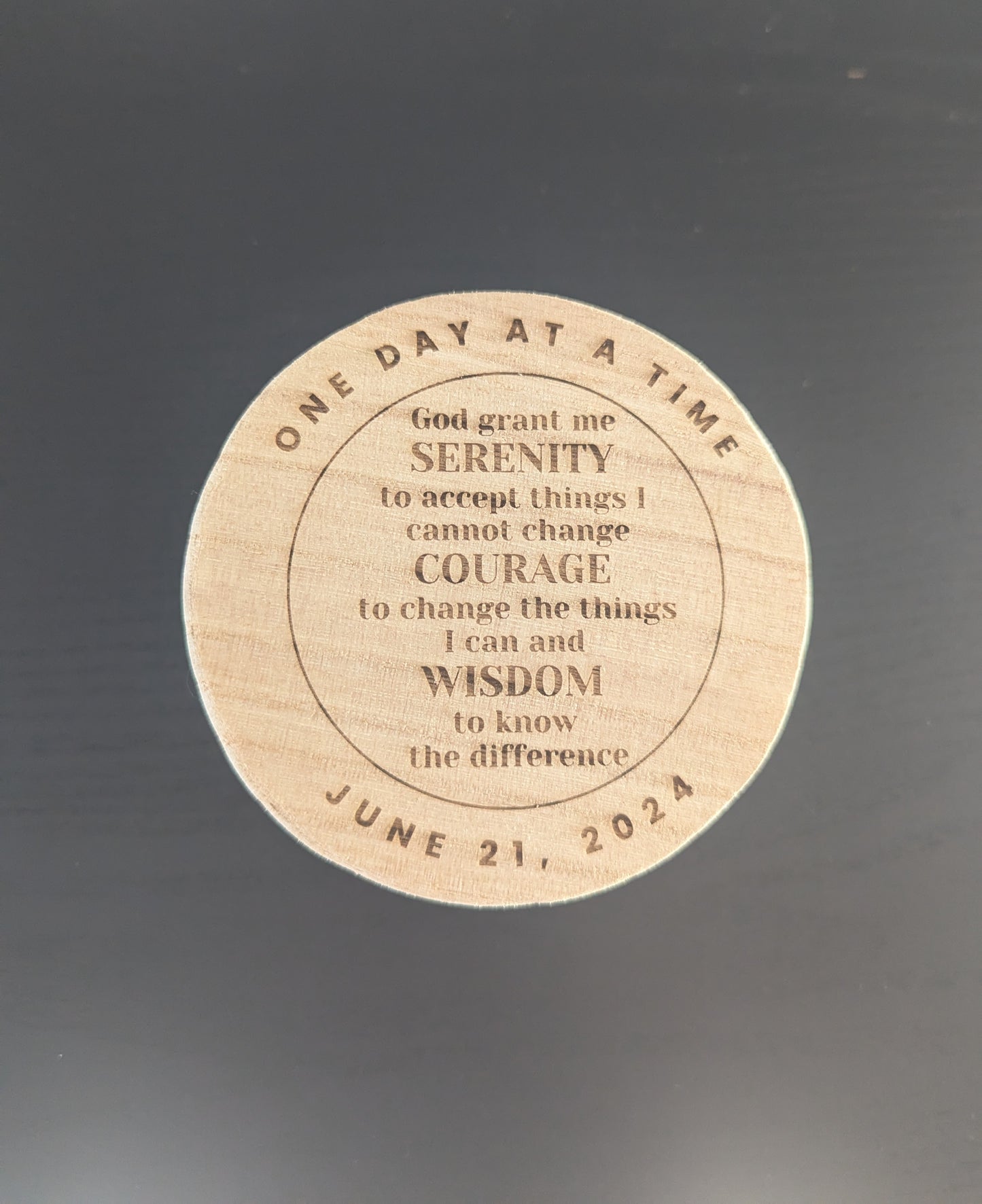 Sobriety Chip Holder - Personalized Wooden Keepsake Box - Custom Engraved with Inspirational Quotes & Dates