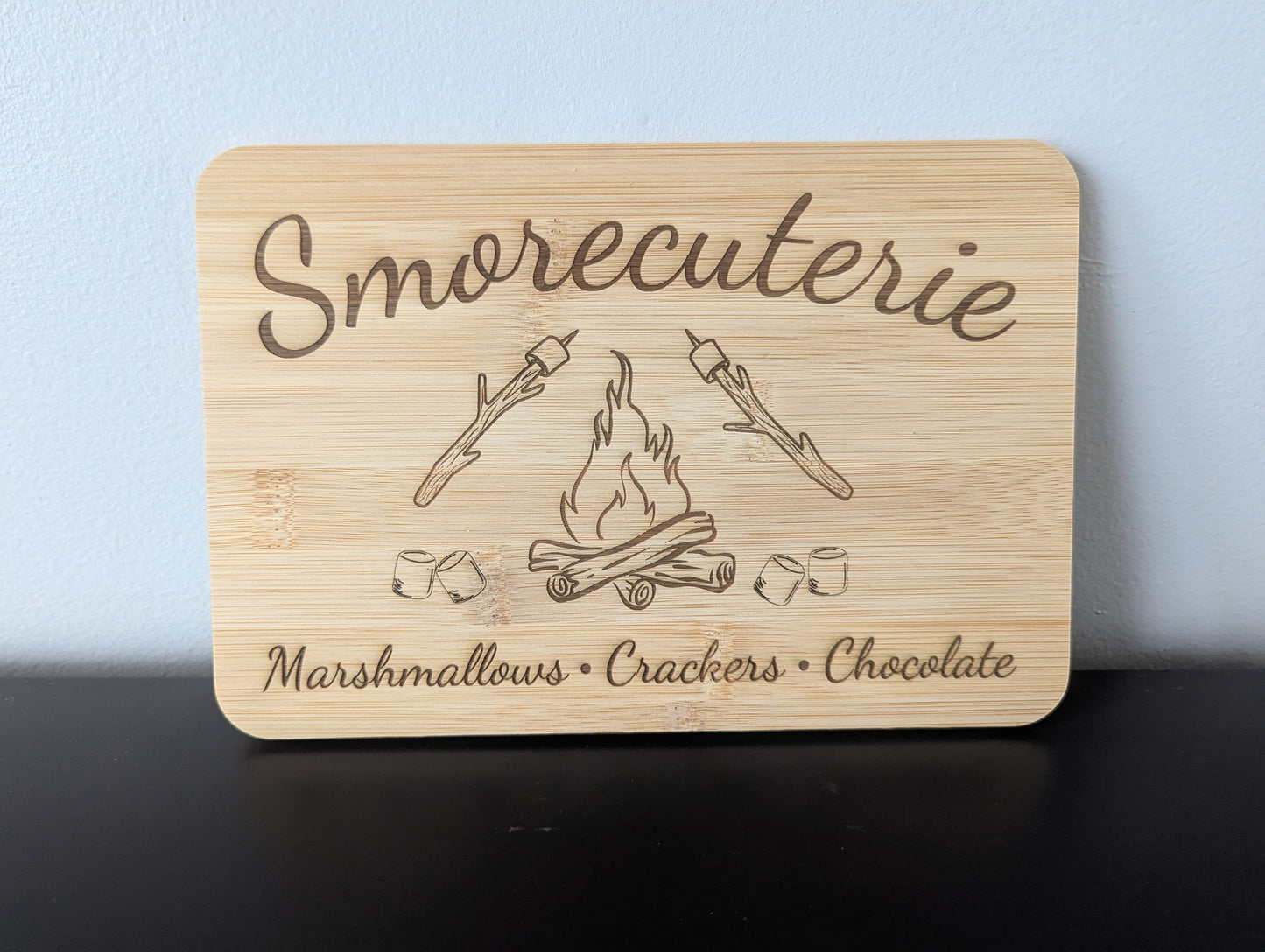 Smorescuterie Board - Custom Engraved Bamboo Cutting Board for Smores Lovers