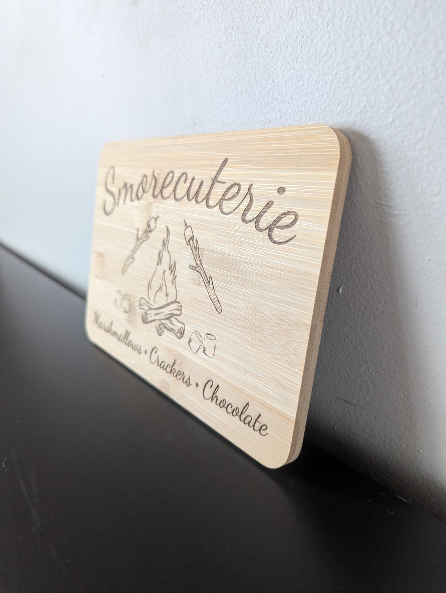 Smorescuterie Board - Custom Engraved Bamboo Cutting Board for Smores Lovers