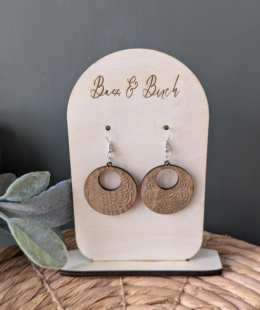 Handmade Wooden Circle Earrings – Minimalist, Lightweight & Timeless