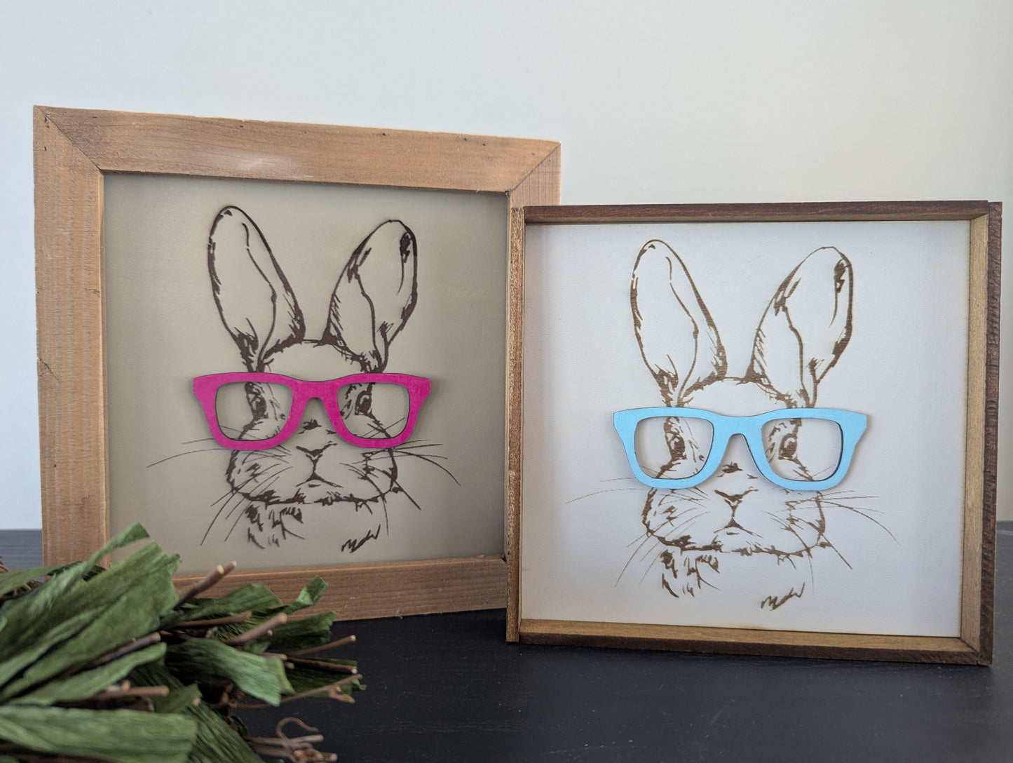 "Cool Bunny" Easter Sign – 3D Layered Wooden Decor