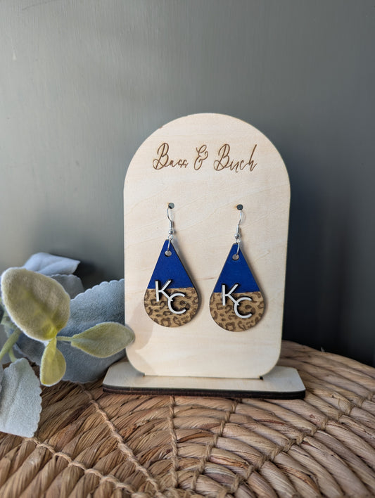 KC Leopard Teardrop Earrings – Royal Blue & Wild Style