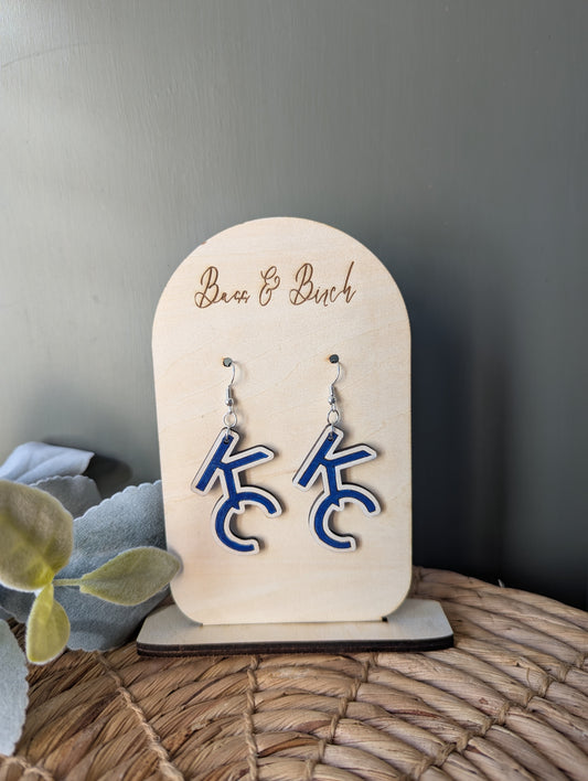 Kansas City KC Dangle Earrings – Show Off Your City Spirit in Style!