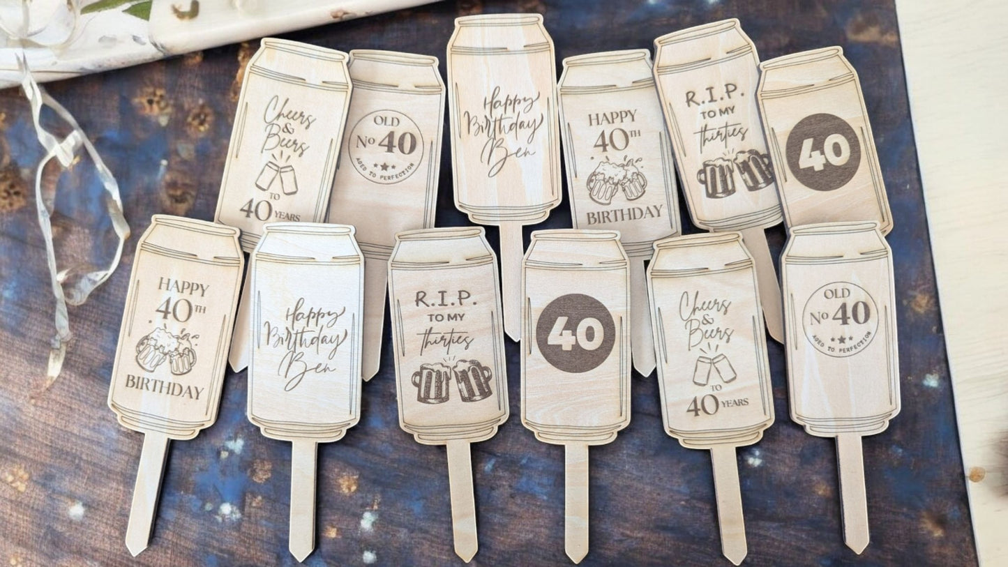 Cheers to 40 Years – Personalized Beer-Themed Party Picks! 🍻