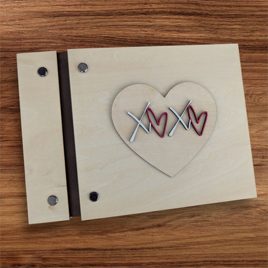 Personalized Photo Album - Custom Heart Design with XOXO