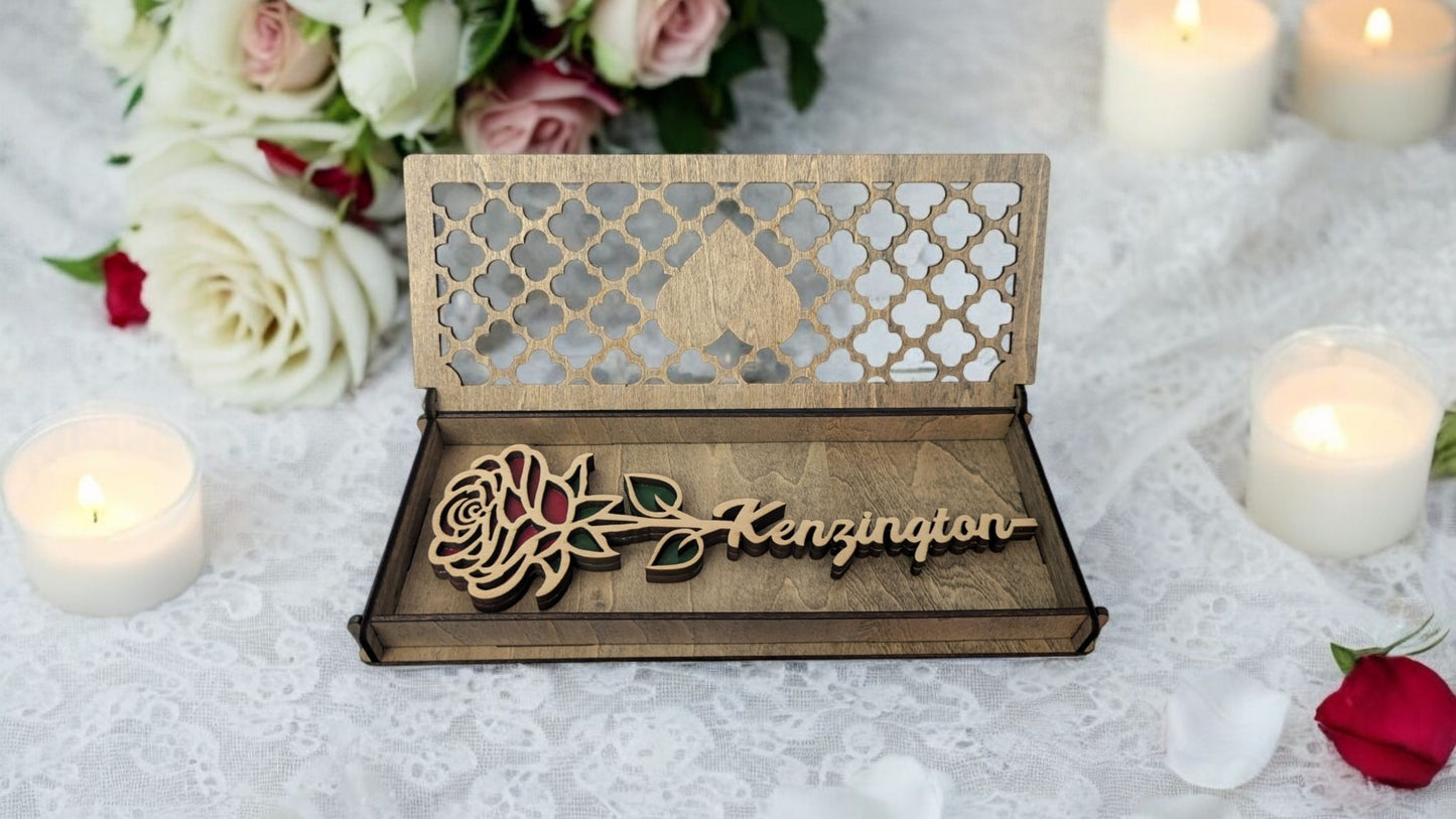 Personalized Rose Keepsake Box – Custom Name Gift