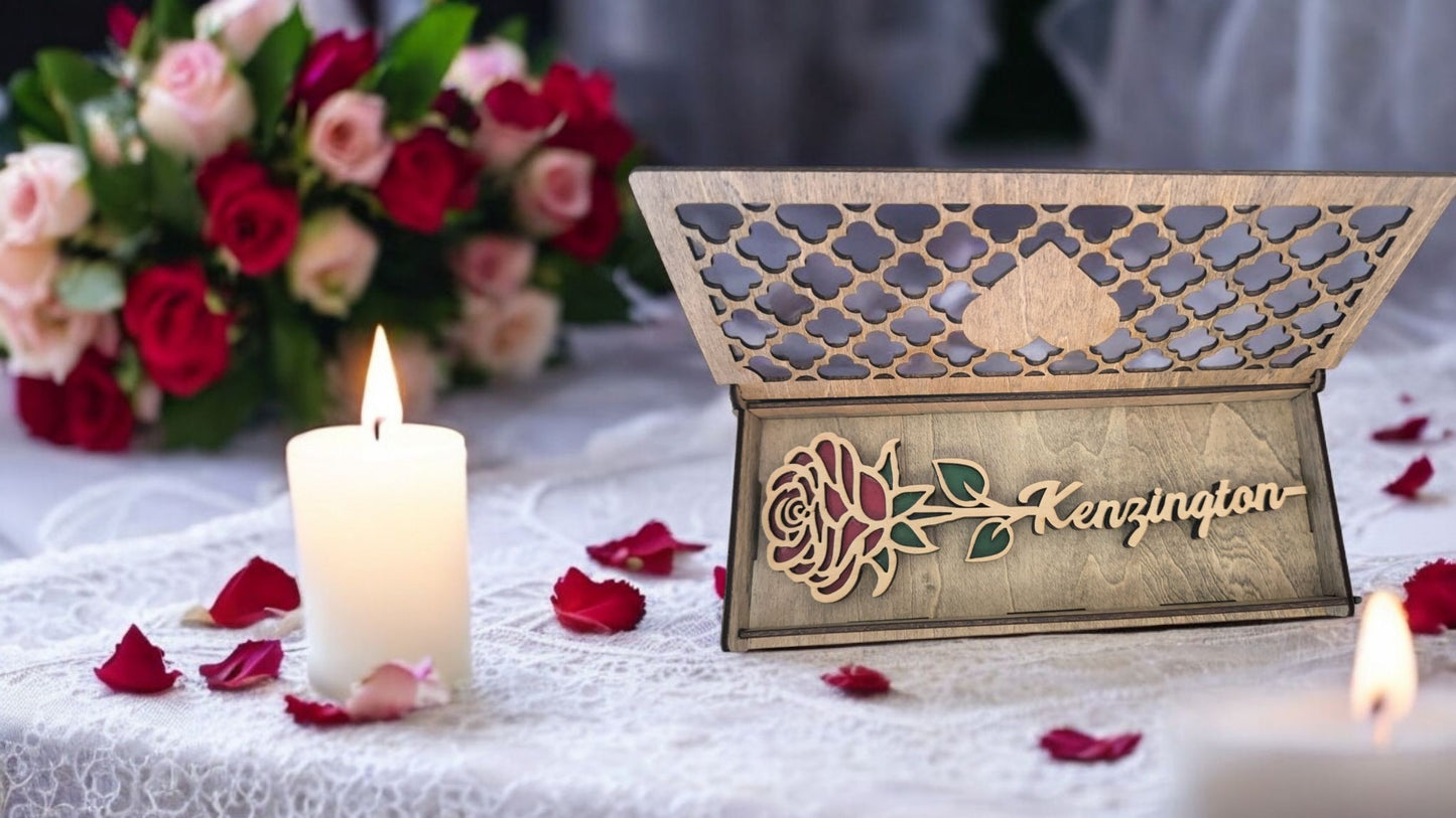 Personalized Rose Keepsake Box – Custom Name Gift