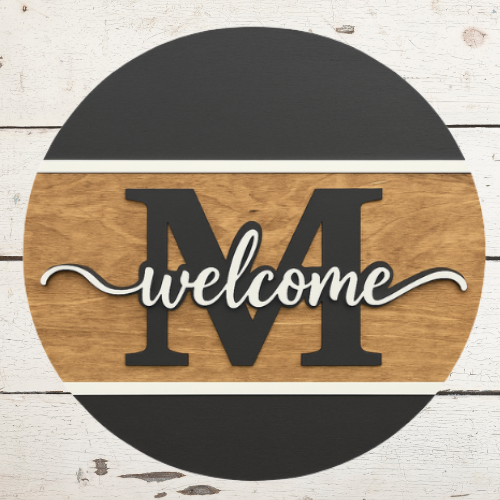 Personalized Monogram Welcome Door Hanger – Classic &amp; Elegant