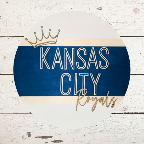 Kansas City Royals Door Hanger – Layered Crown Baseball Decor